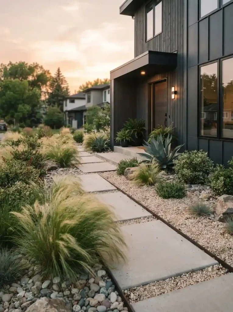 12. Soften a Contemporary Home With Ornamental Grasses
