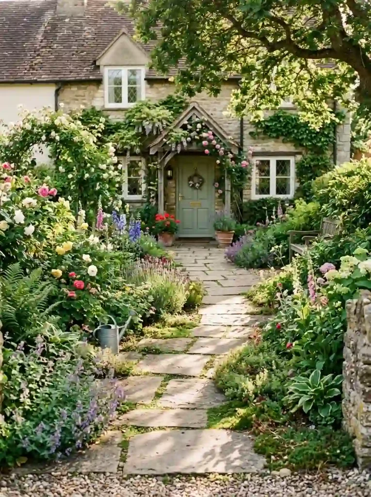 13. Add a Stepping-Stone Path Through a Flower Border