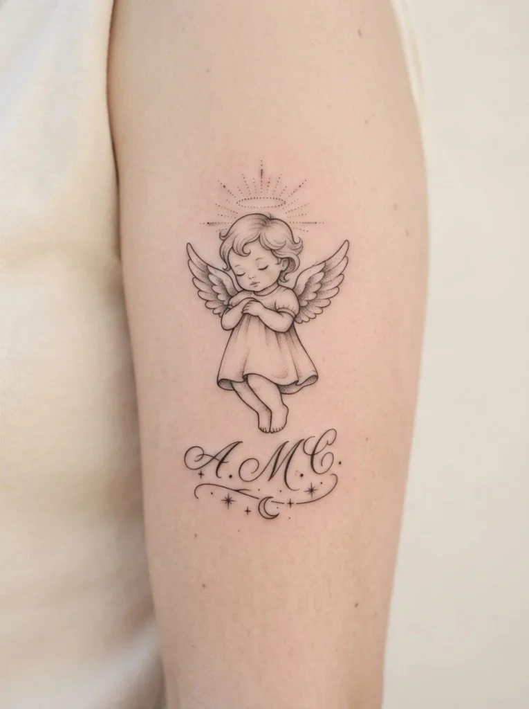 13. Baby Angel With Initials