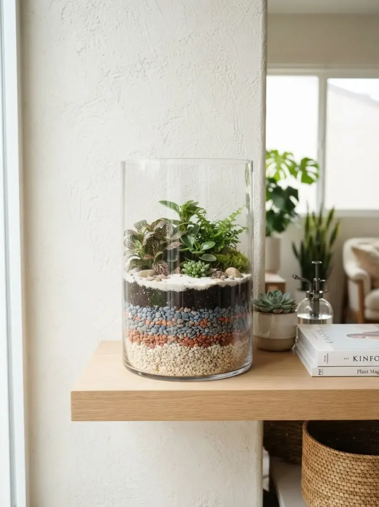 13. Colorful Pebble Terrarium