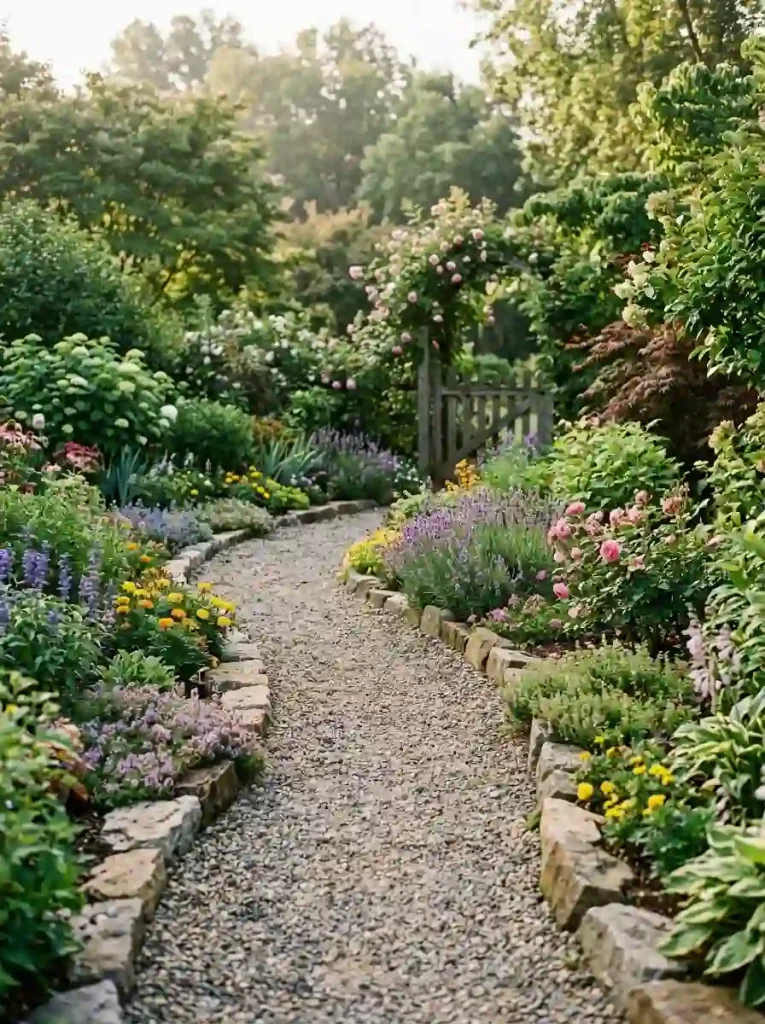 13. Create a Gravel Path Through a Planting Bed