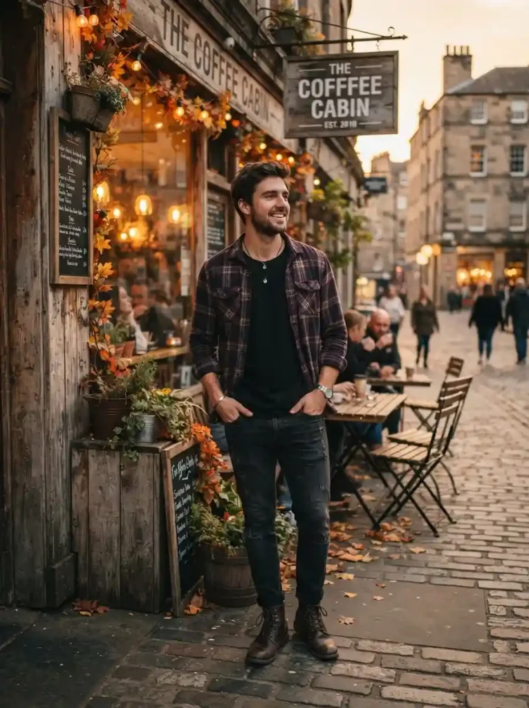 13. Distressed Denim and Flannel