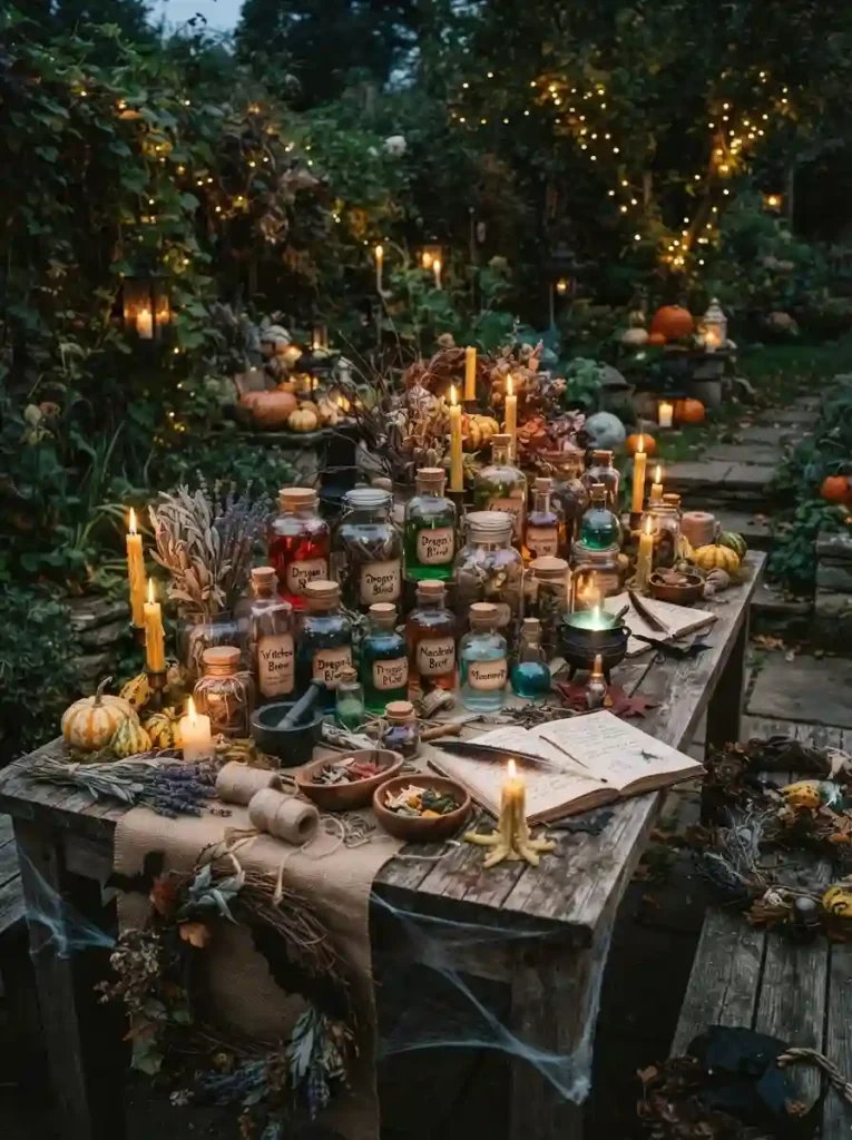 13. Halloween Potion Bottle Display
