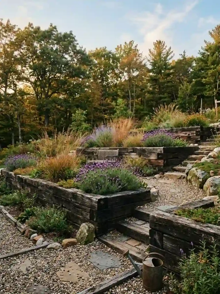 13. Make a Reclaimed-Timber Style Garden Edge