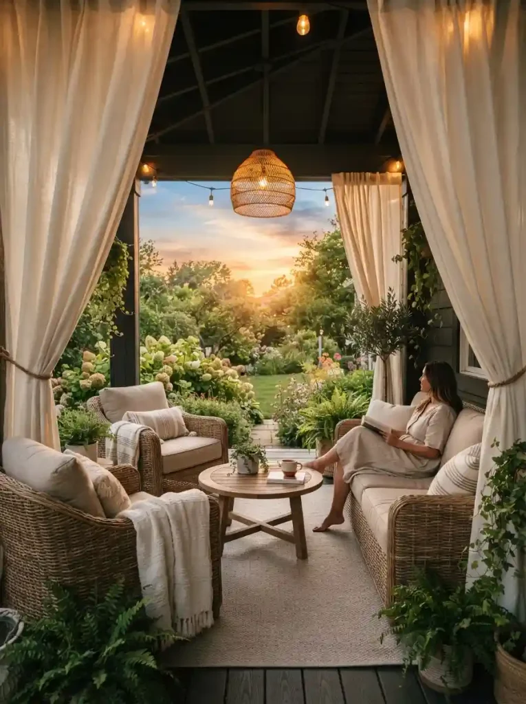 13. Privacy With Outdoor Curtains