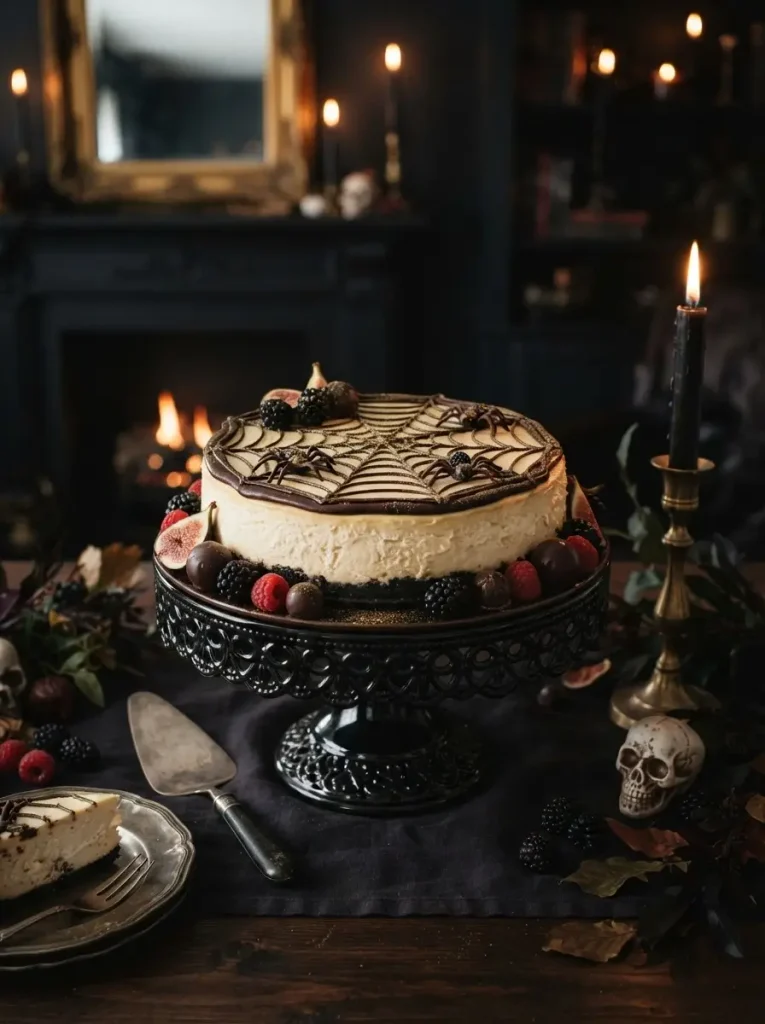 13. Spiderweb Cheesecake Display