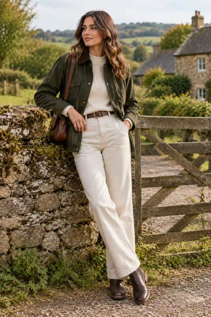 14. Barn Jacket With Ecru Trousers