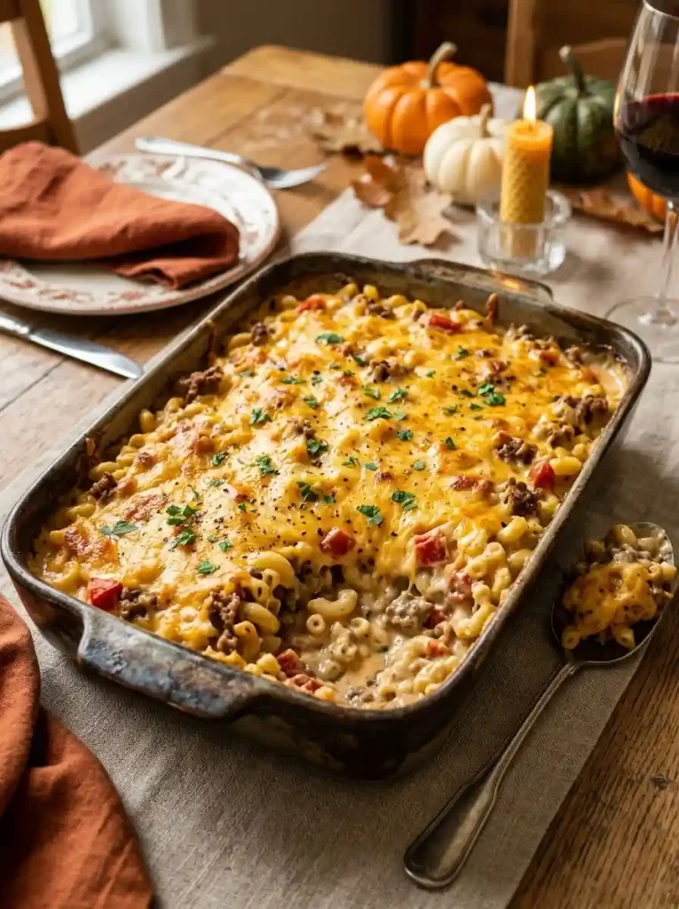 14. Beefy Mac and Cheese Casserole