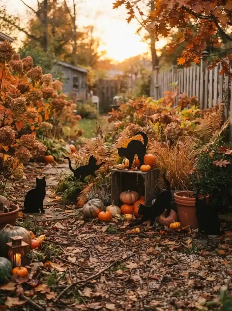 14. Black Cat Garden Silhouettes