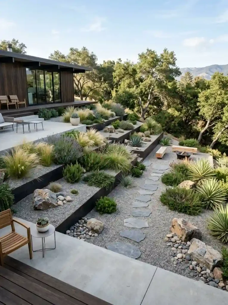 14. Build a Simple Terraced Gravel Garden