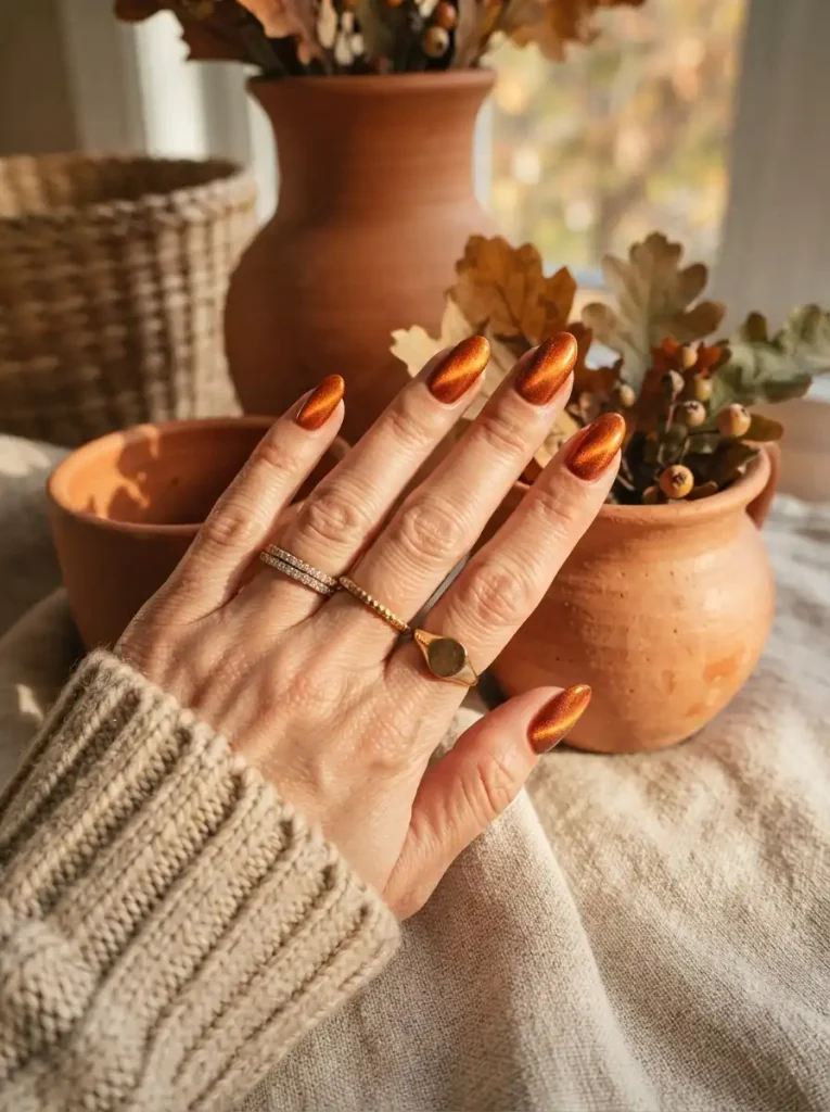 14. Copper Velvet Nails