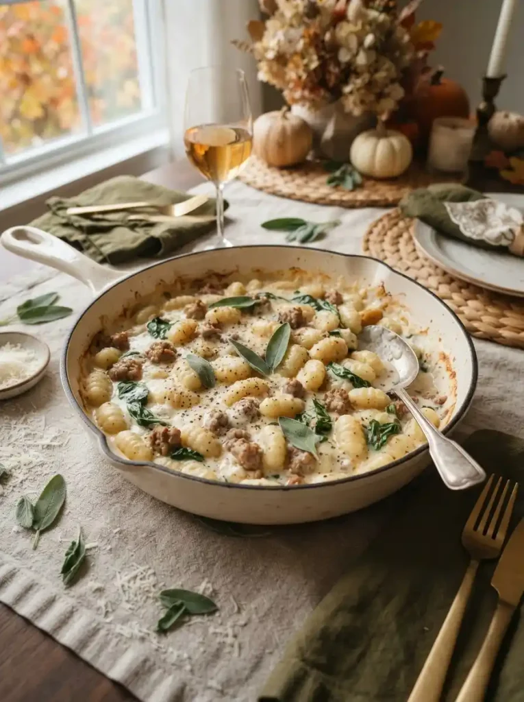 14. Creamy Autumn Gnocchi with Sausage