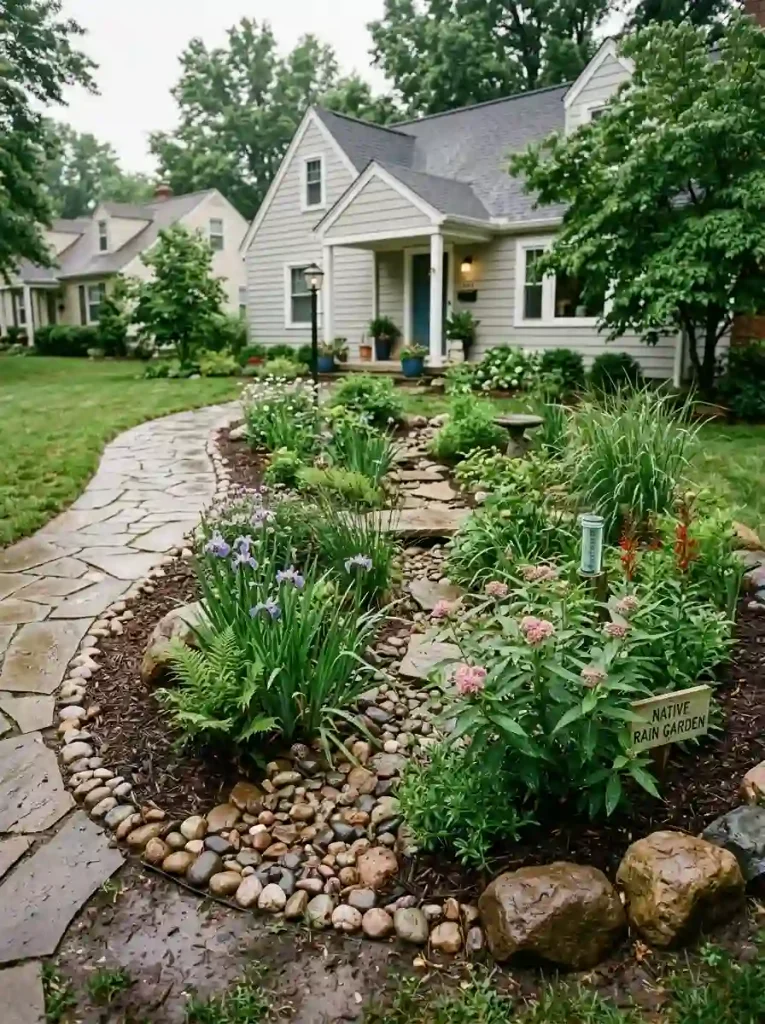14. Create a simple rain garden in a low spot