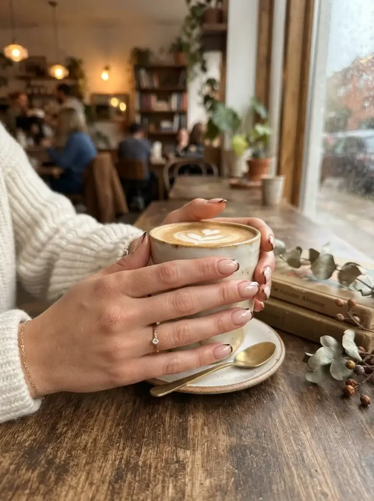 14. Espresso French Manicure