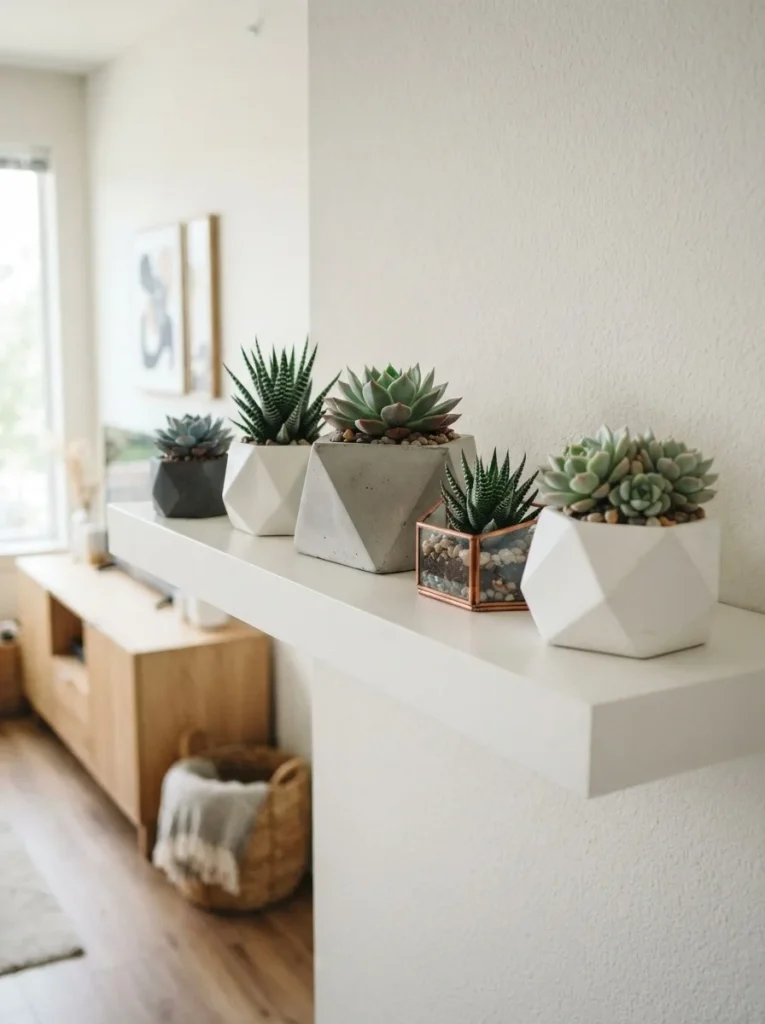 14. Geometric Succulent Arrangement