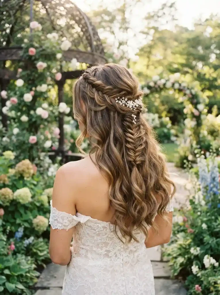 14. Half Up Hair With a Fishtail Braid
