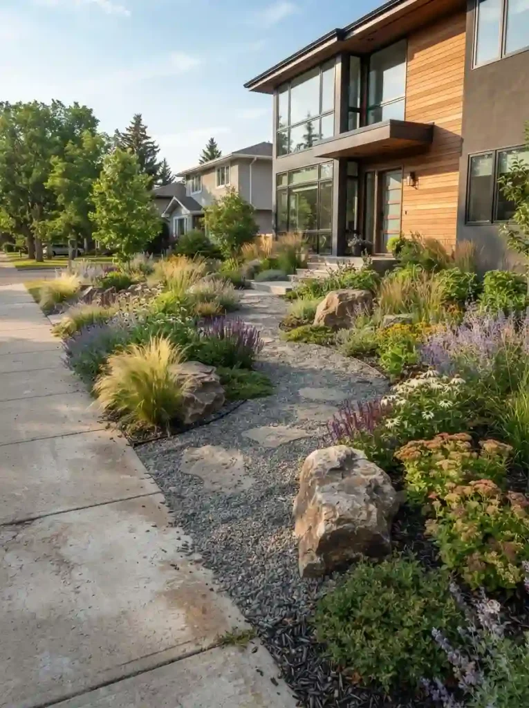 14. Incorporate Decorative Boulders for Natural Texture