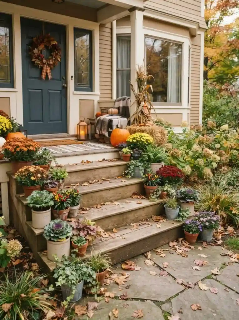 14. Line the Front Steps With Small Potted Plants