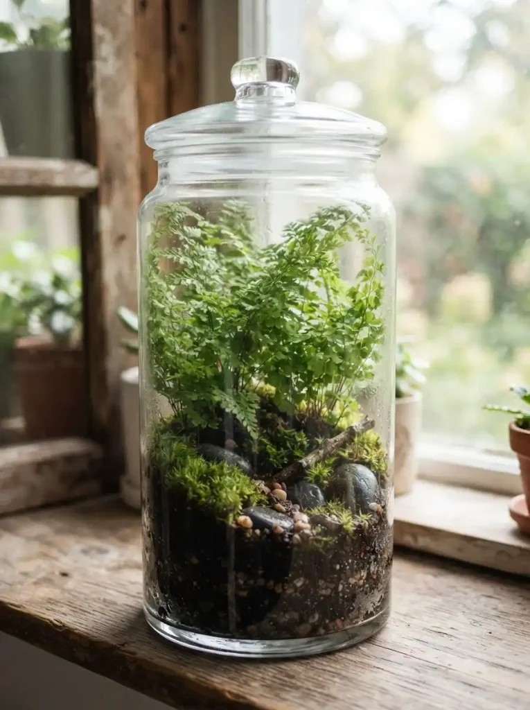 14. Mini Fern Terrarium