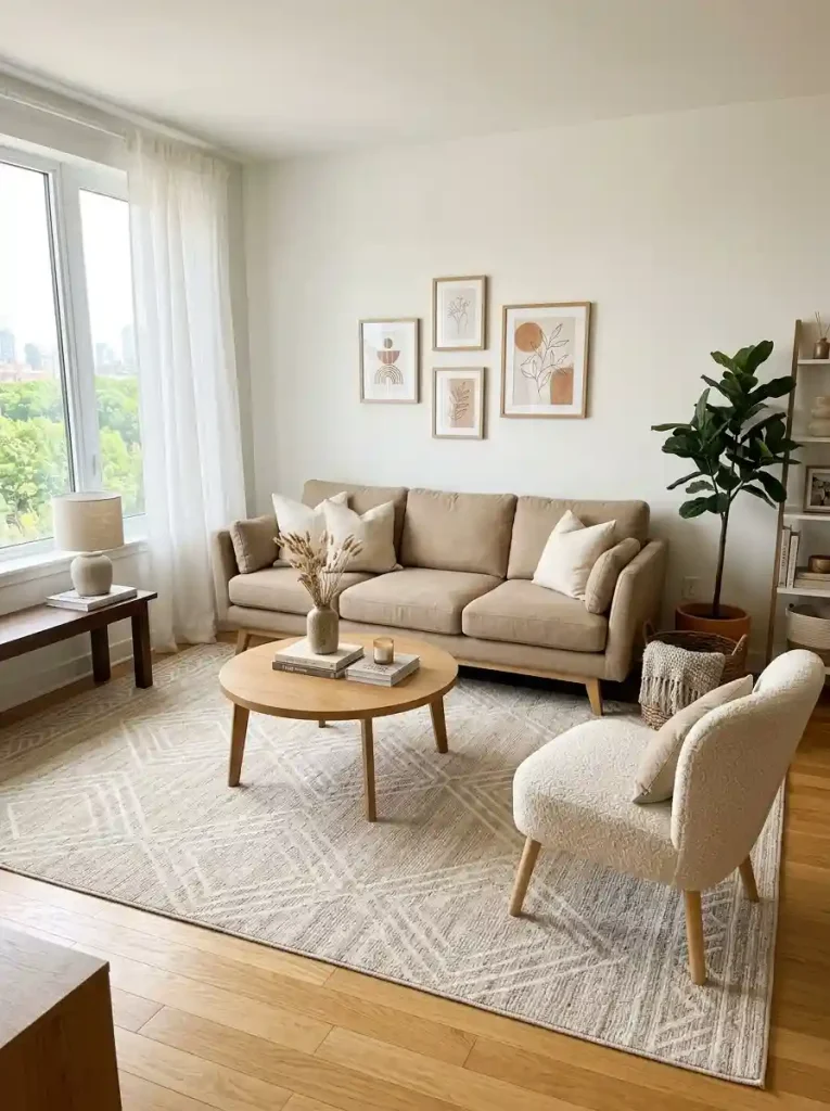 14. One Large Rug To Unite The Seating Area