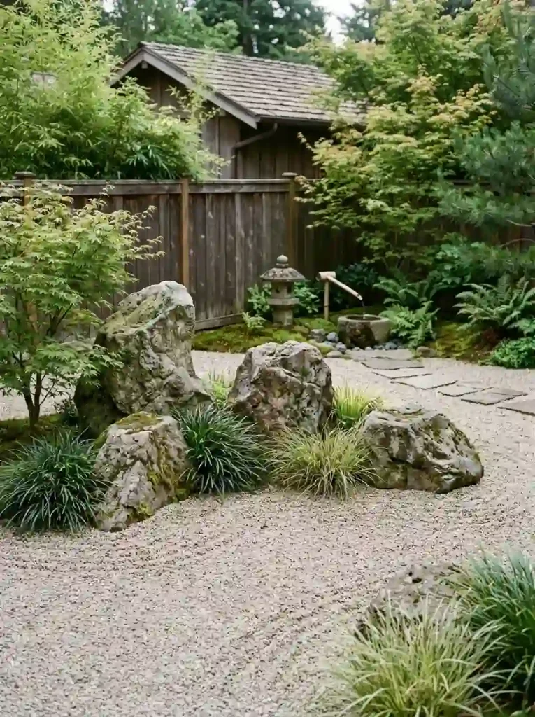 14. Use Large Stones as Gravel Garden Accents