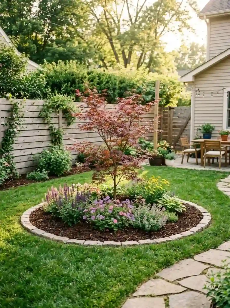 14. Use a tree as the centerpiece of your backyard