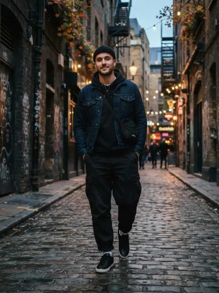 15. Casual Black Hoodie Outfit