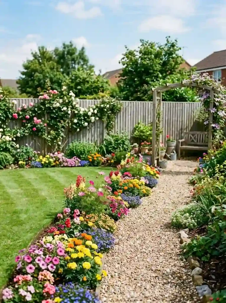 15. Create a DIY border with colorful annual flowers