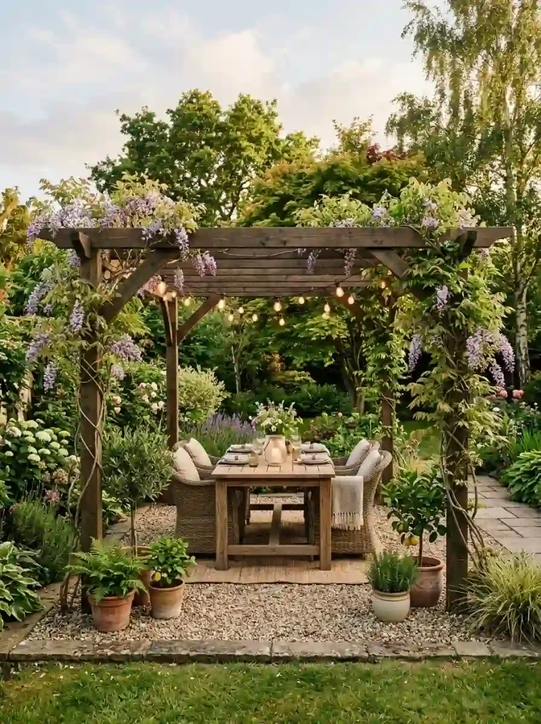 15. Create a Gravel Garden Beneath a Pergola