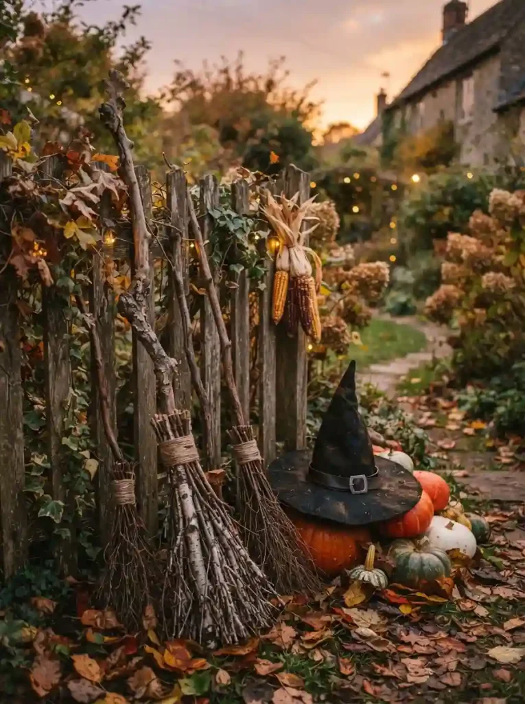 15. Floating Witch Broom Display