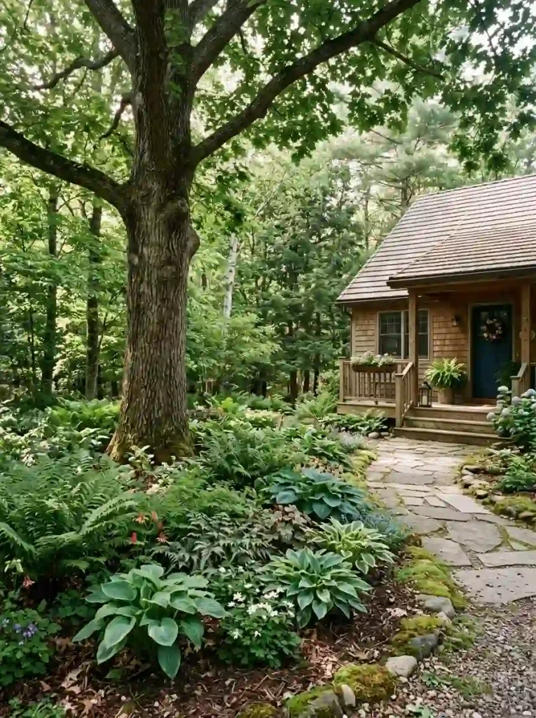 15. Give a Mature Tree a Shaded Woodland Garden