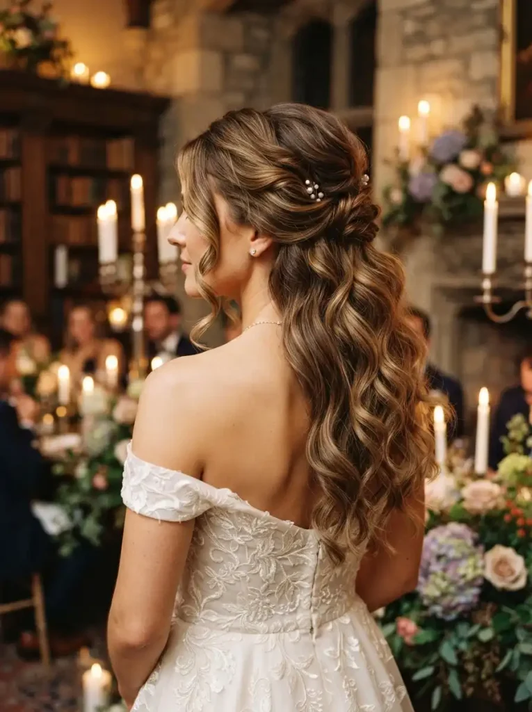 15. Half Up Hair With Soft Tendrils