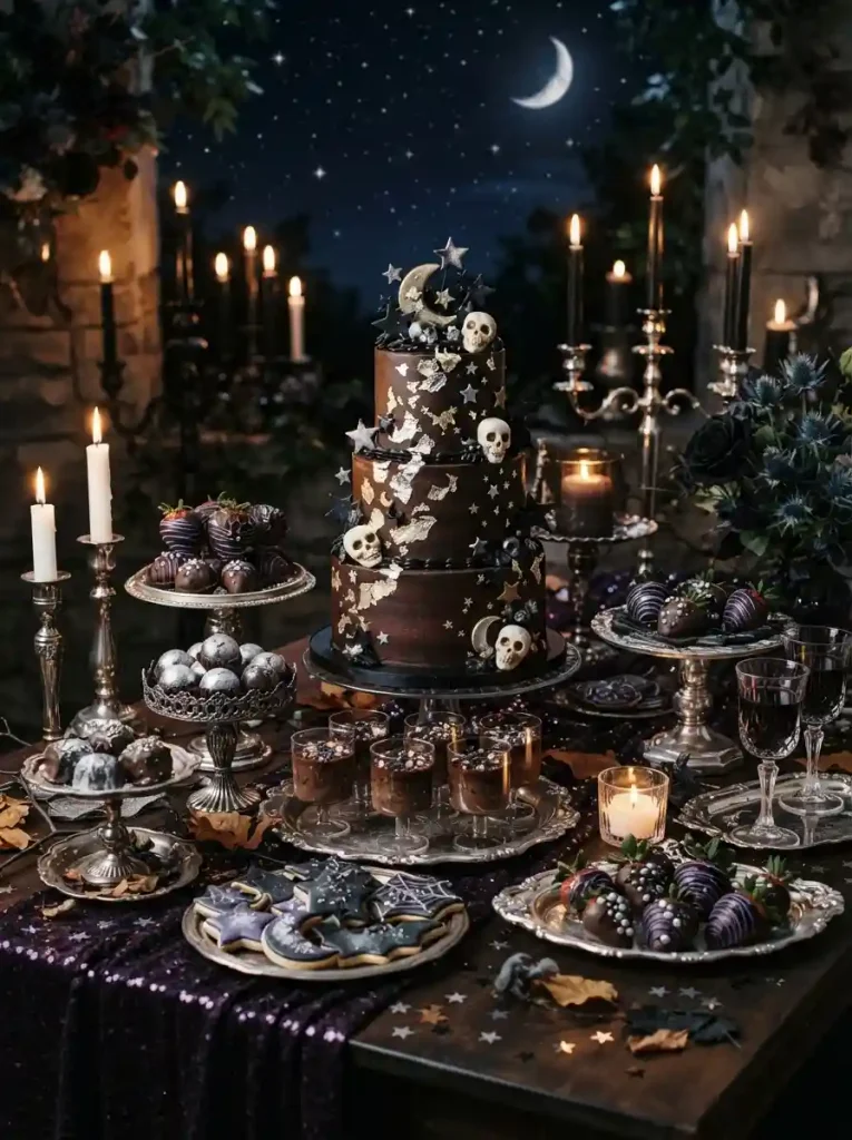 15. Midnight Chocolate Dessert Table