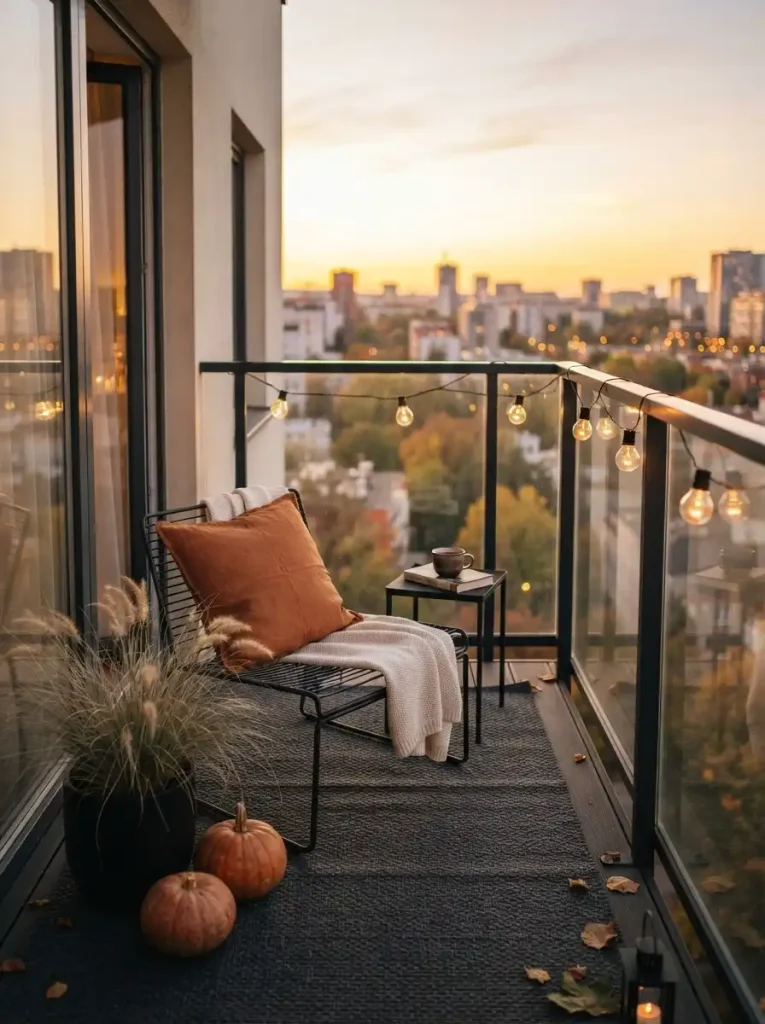 15. Modern Black and Rust Balcony