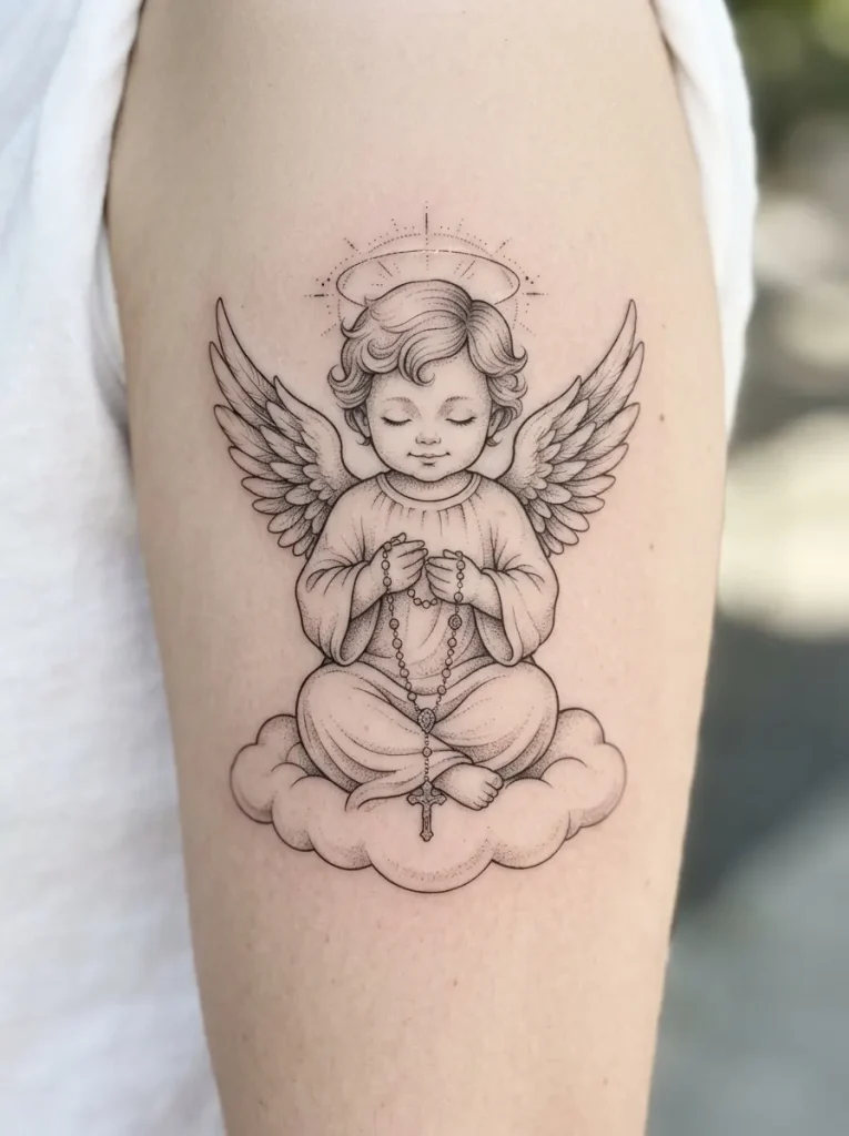 16. Baby Angel With a Rosary