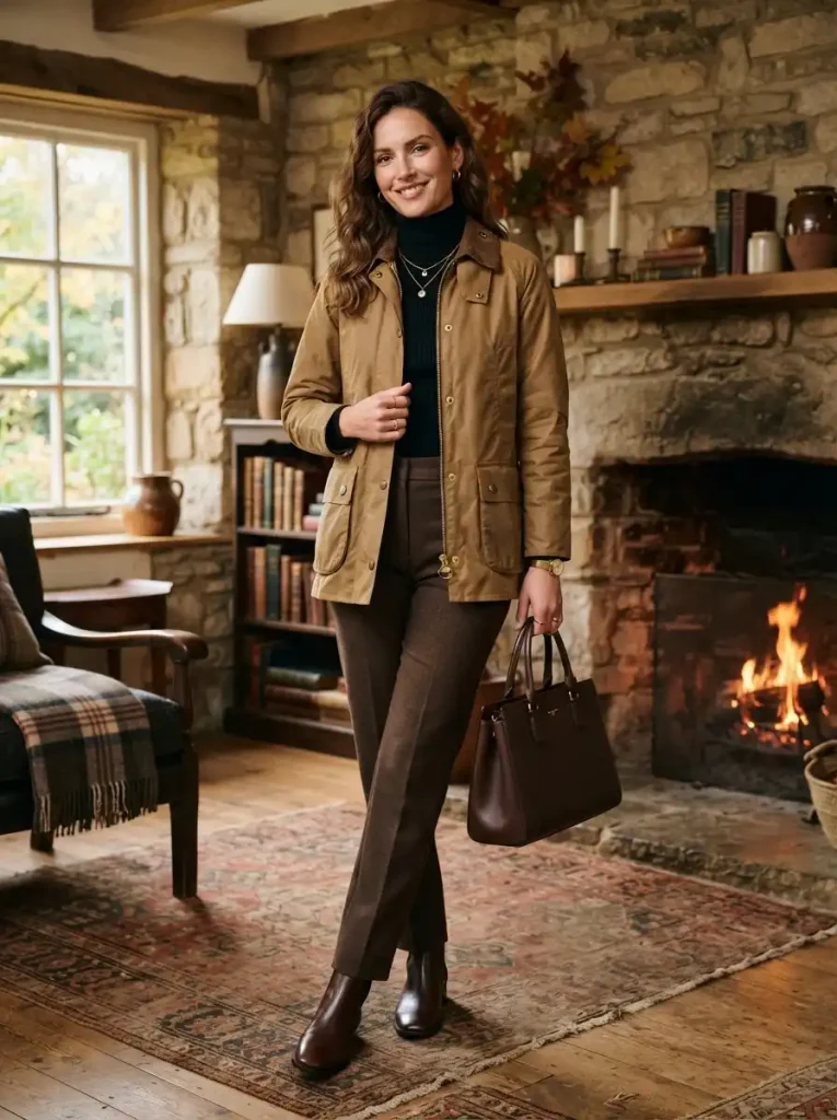 16. Barn Jacket With a Turtleneck