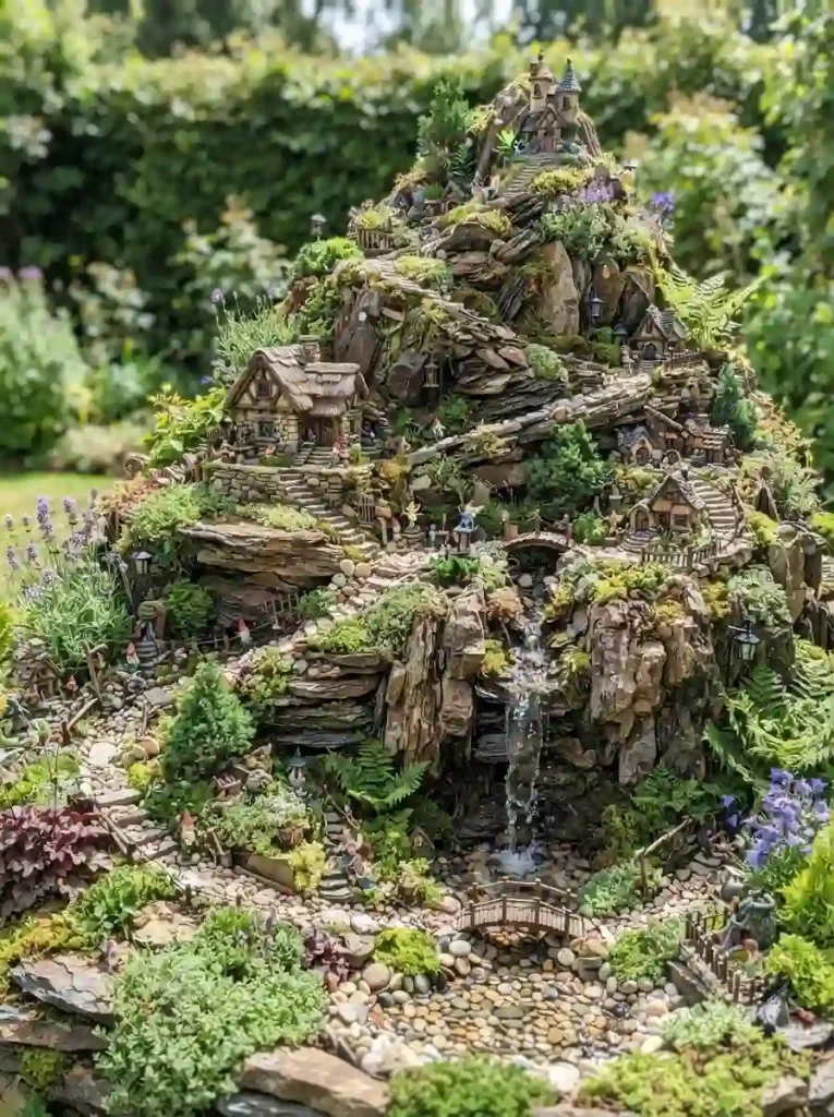 16. Build a Fairy Garden With a Miniature Mountain Landscape