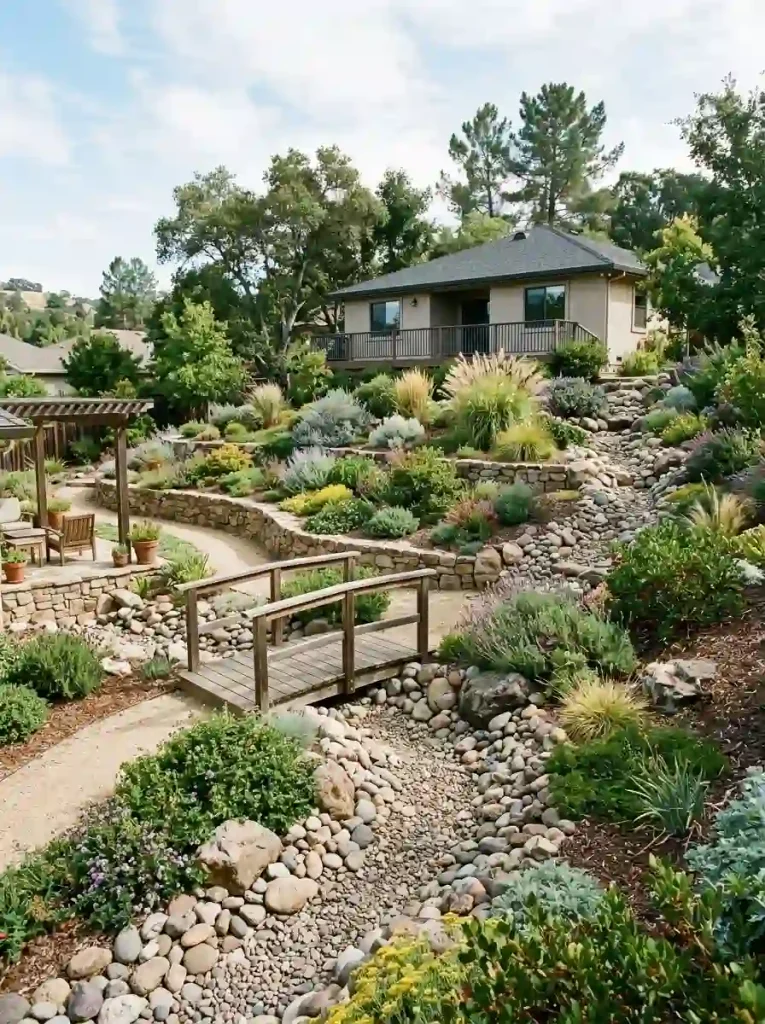 16. Create a Dry Creek Bed Beside the Wall