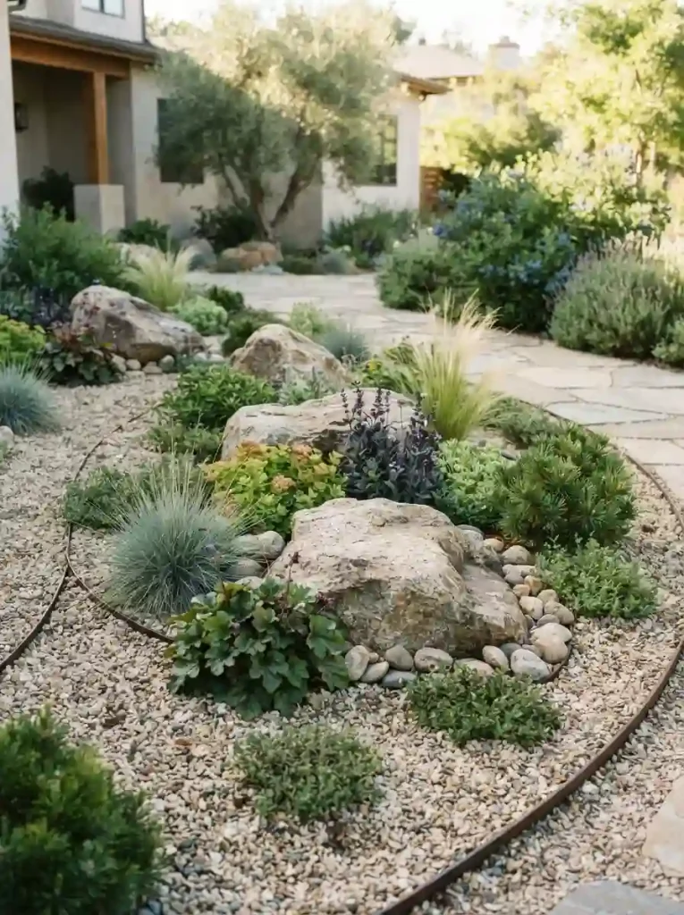16. Gravel Garden With Large Decorative Rocks