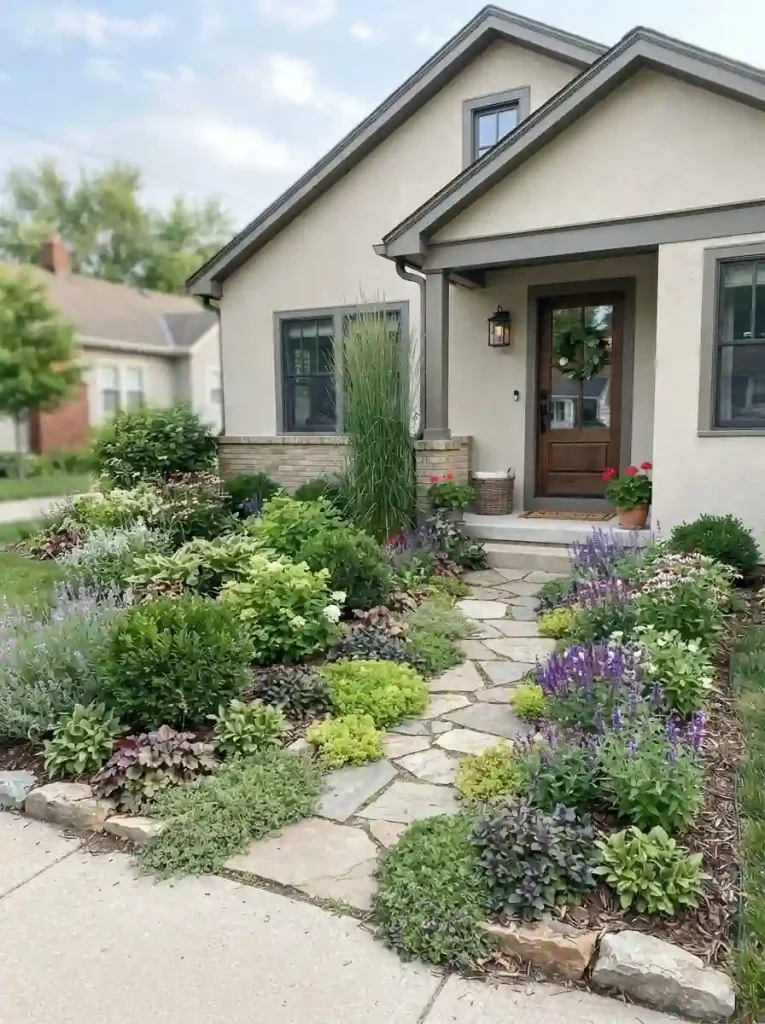 16. Make a Small Front Yard Feel Layered