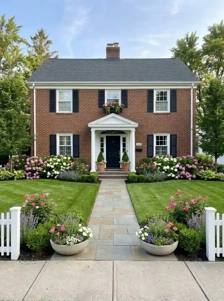 16. Symmetrical Front Yard Design