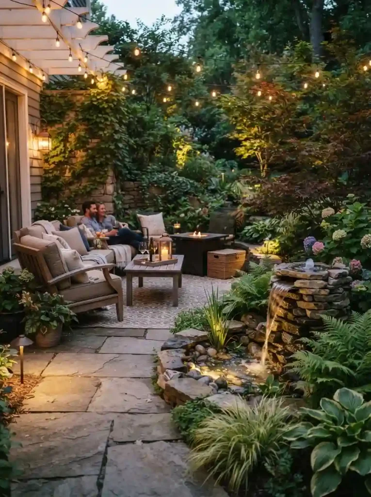 17. Add a water feature for a relaxing backdrop