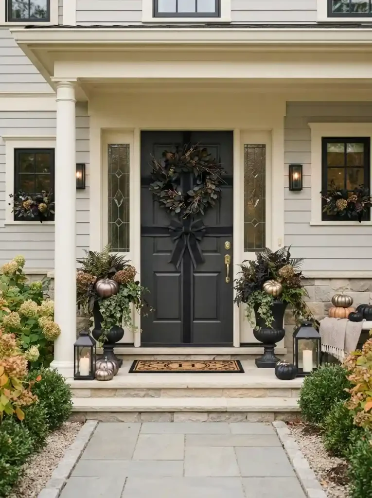 17. Black Ribbon Door Decor