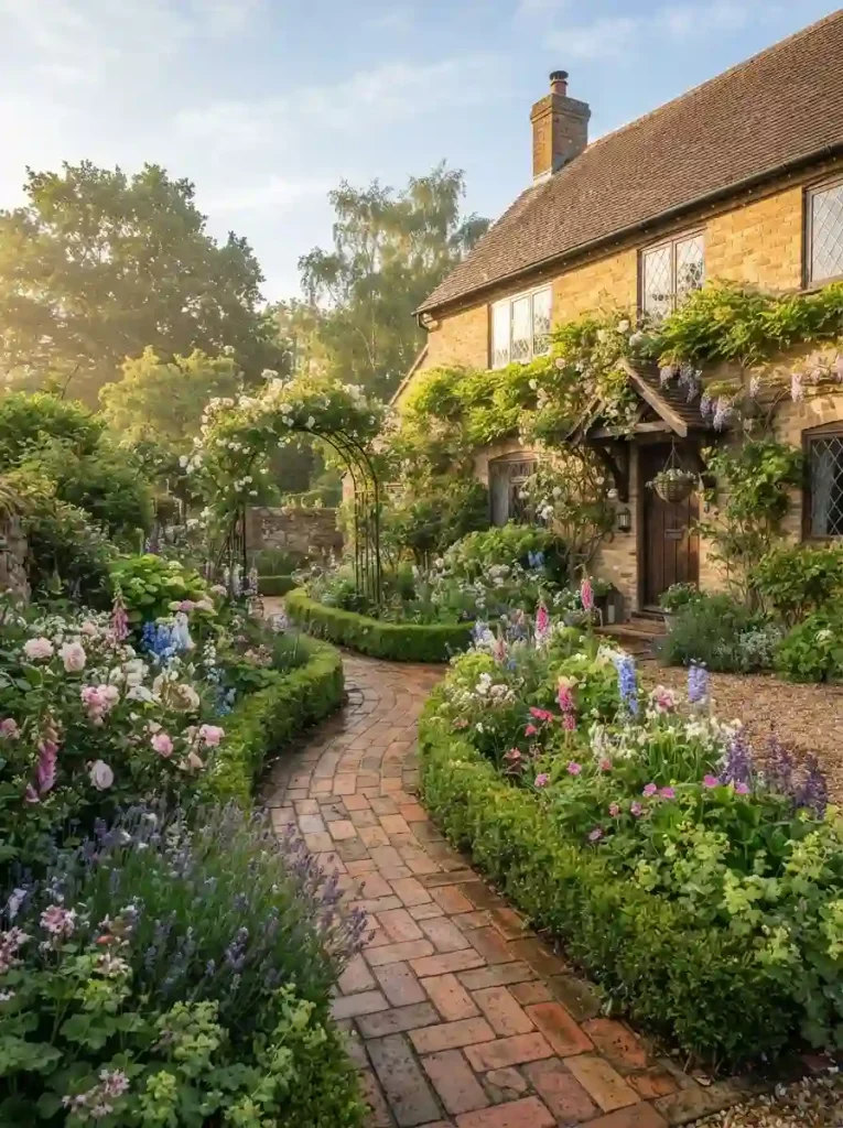 17. Combine Brick Paths With Soft Garden Planting