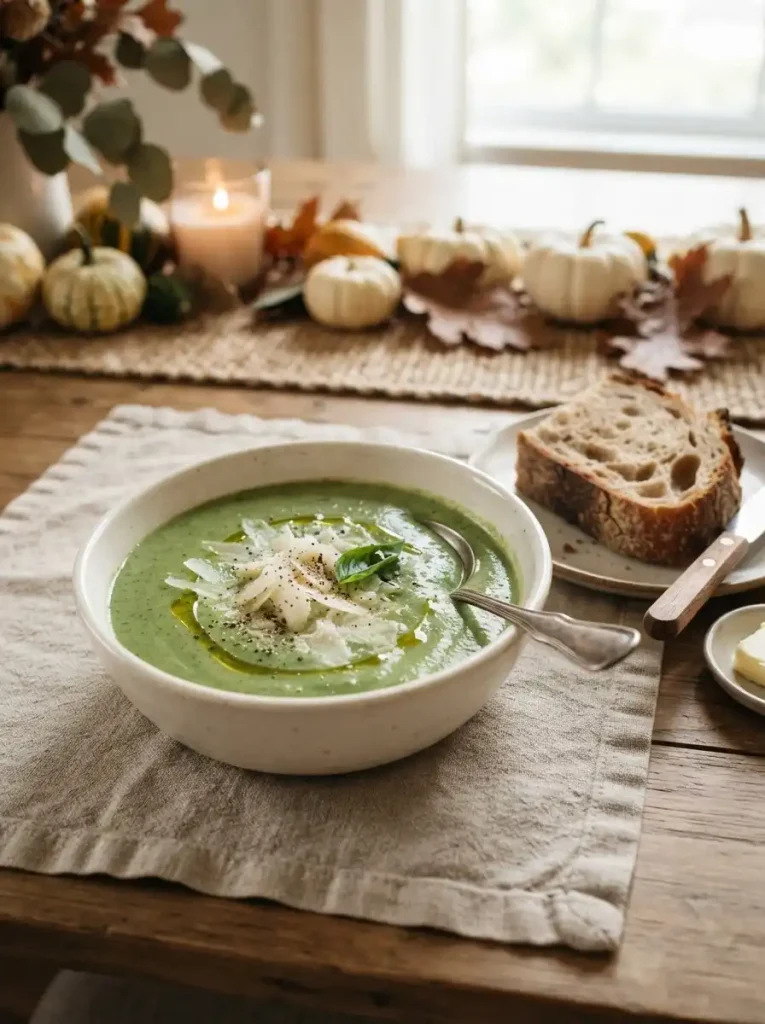 17. Creamy Spinach and Parmesan Soup