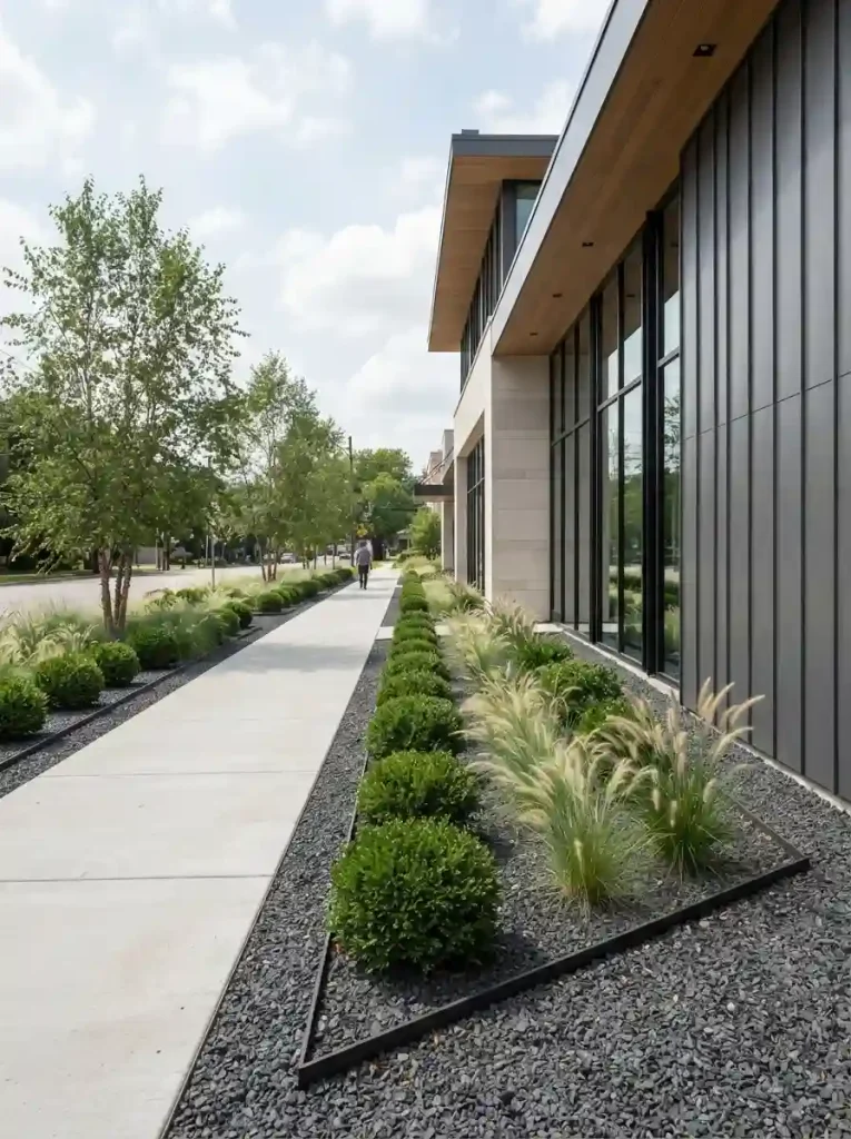 17. Create a Minimalist Modern Sidewalk Landscape
