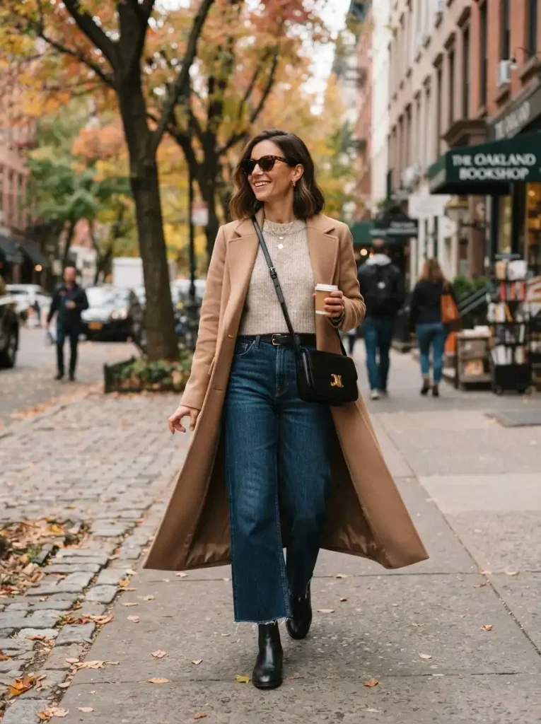 17. Cropped Chunky Sweater with High-Waisted Jeans