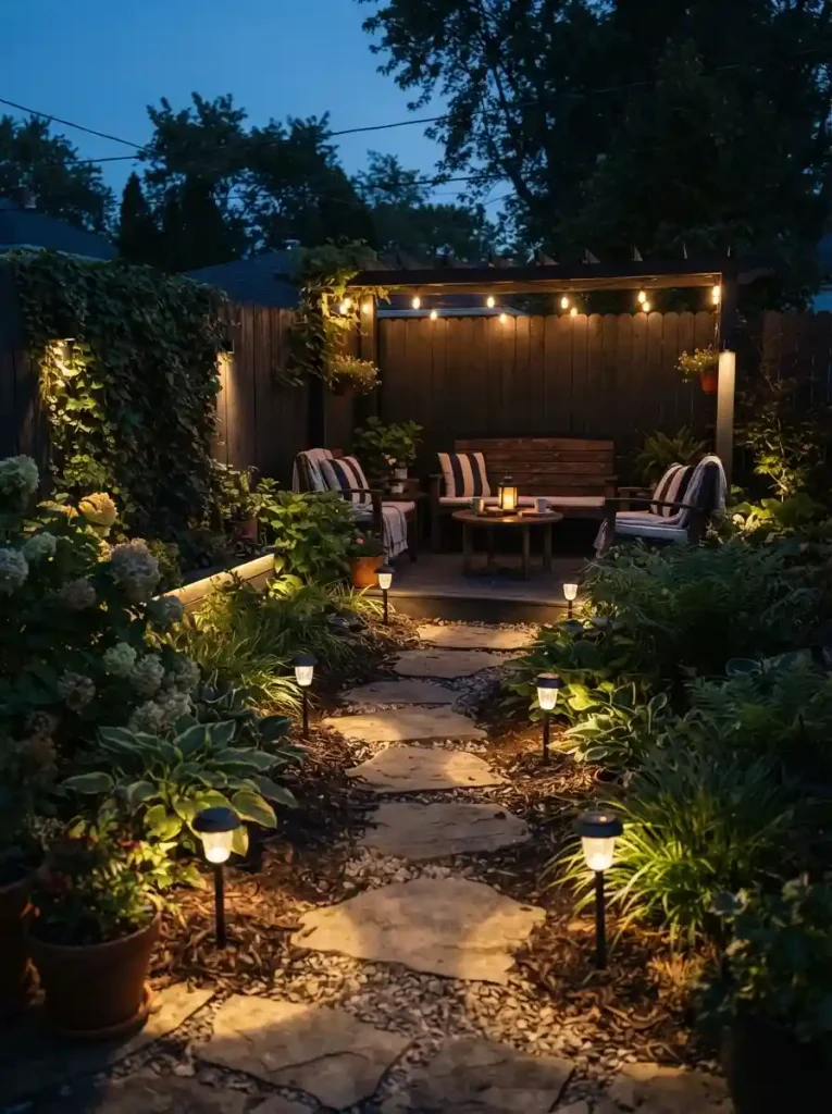 17. Install inexpensive solar garden lights