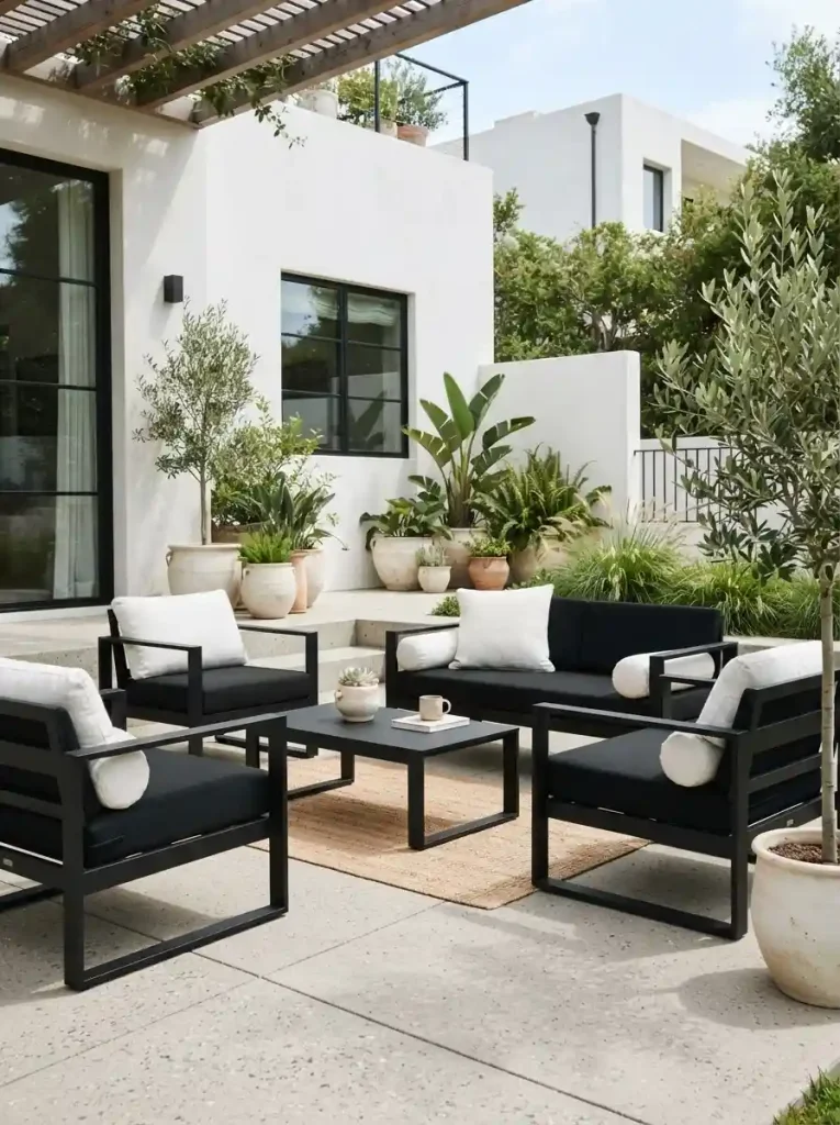17. Minimalist Black Patio Furniture