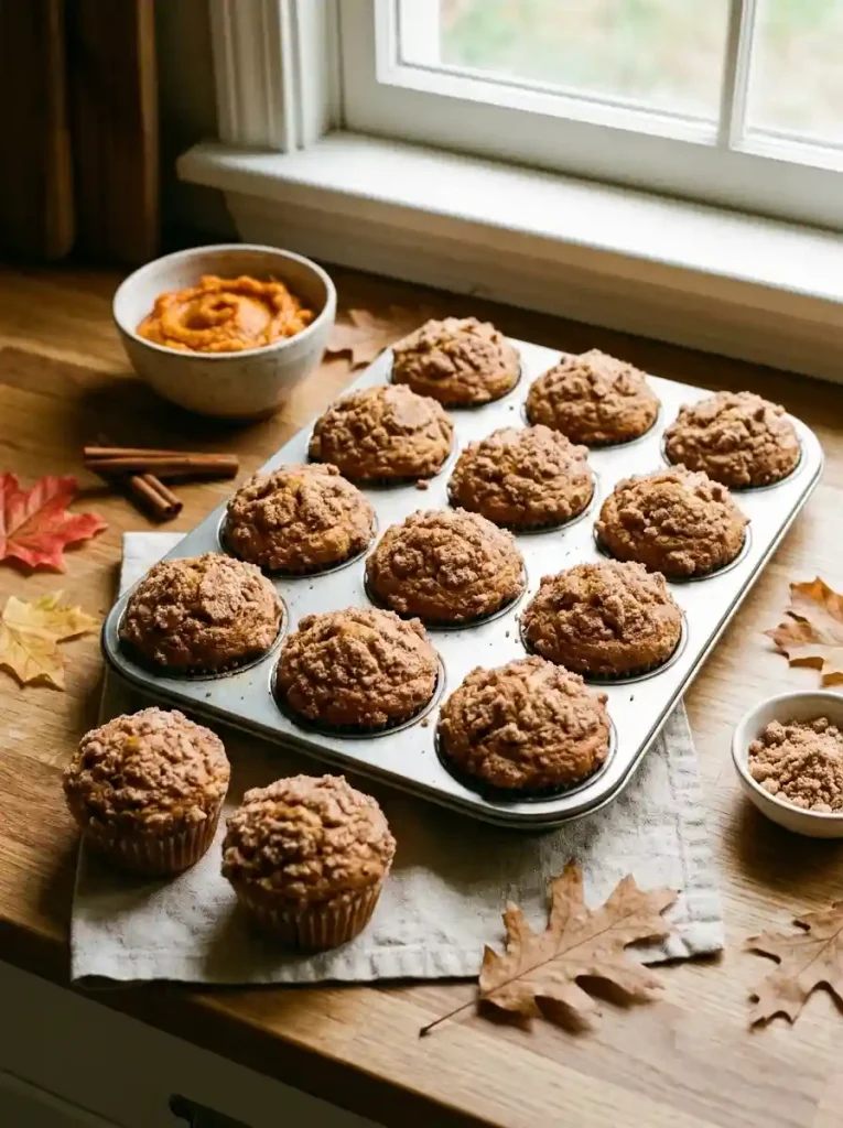 17. Pumpkin Muffins With Streusel Topping
